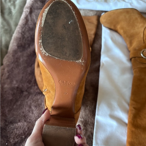 Chloe - OTK Wet Sand Suede Boots Size 39 or 9 - Picture 5 of 9
